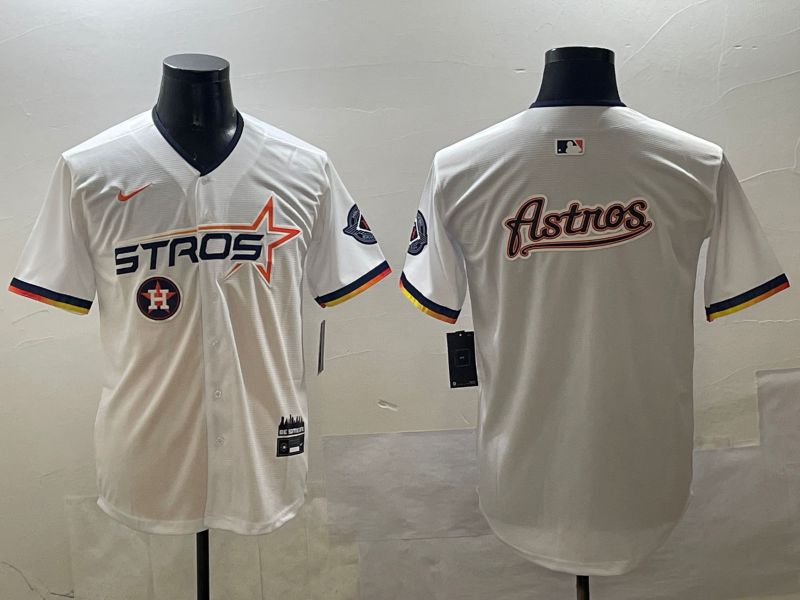 Men Houston Astros Blank White Three generations Joint Name 2025 Nike MLB Jersey style 16